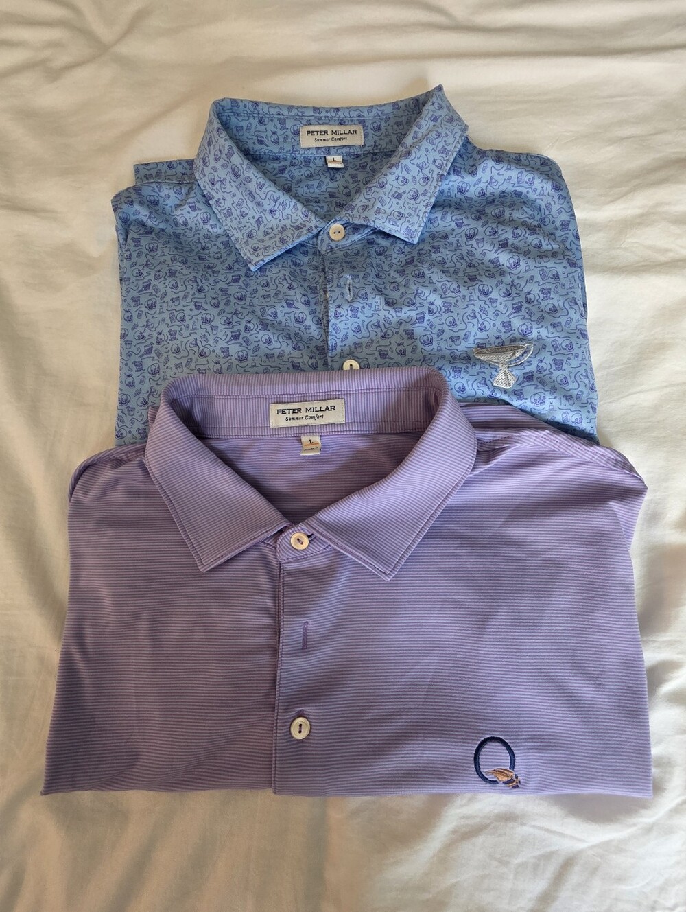 Peter Millar Light Blue & Lavender Polo Shirts